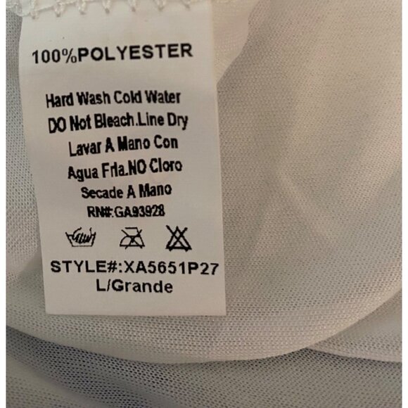 Xtaren Sleeveless Blue & White Leaf Print Dress With Belt Large - Picture 5 of 9